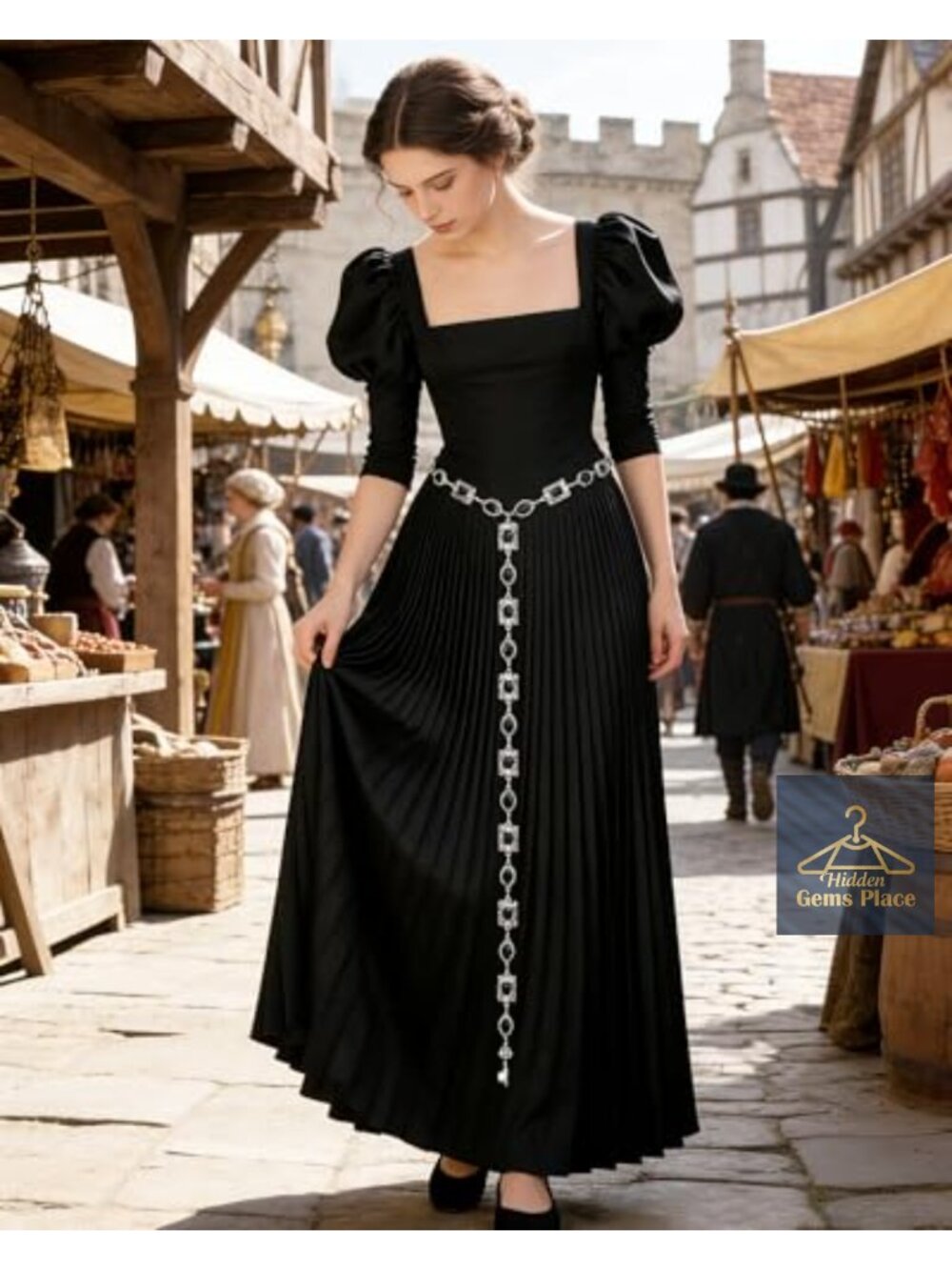 Medieval Waist Chain Renaissance Belt Rhinestone Adjustable Costume Accessory - Picture 4 of 5